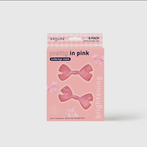 spa life Accessories - SPALIFE “Pretty in Pink” Bow Undereye Masks (8 Pack) NEW